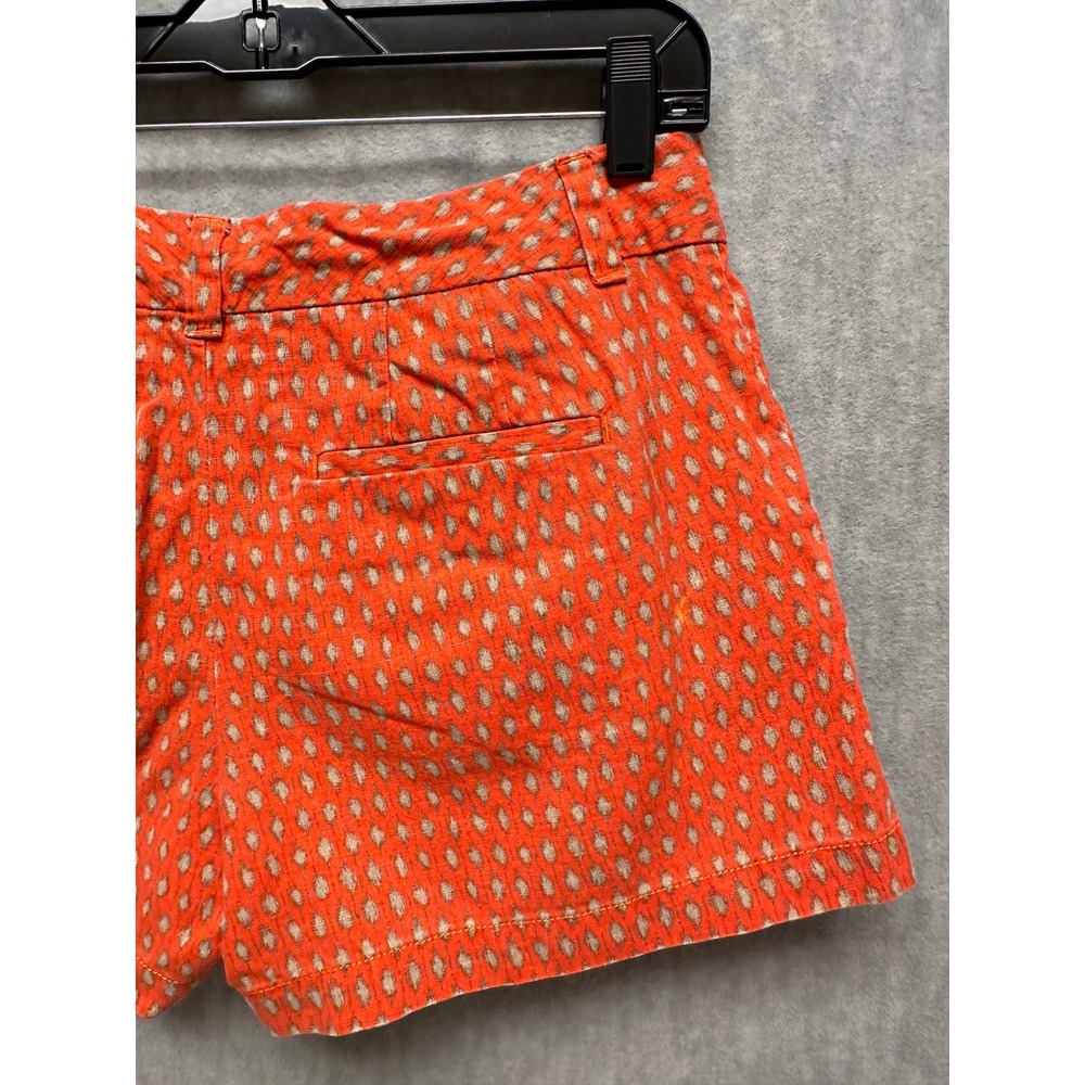 Ann Taylor LOFT Shorts Womens 4 Orange Ikat Pattern Pockets Mid Rise - Picture 5 of 5